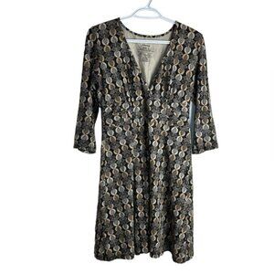 Patagonia Womens Organic Cotton 3/4 Sleeve Geometric Print Dress Size M